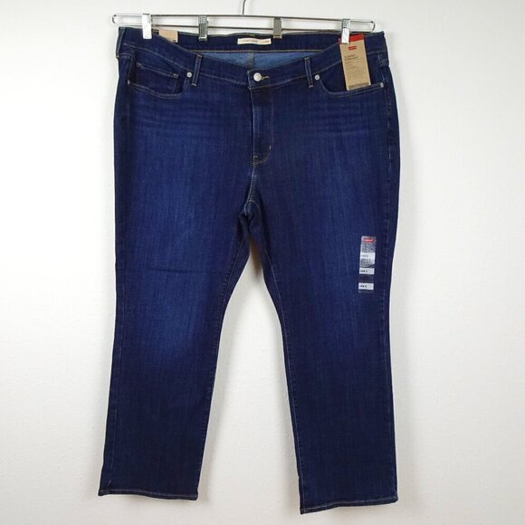 Levi's Denim - Levi's Stretch Jeans Women's Plus Size 24W Short Blue Denim Straight Leg